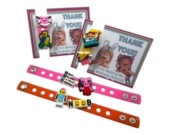 Roblox Party Favor Bracelets: Gamer Charms, Goodie Bag Fillers