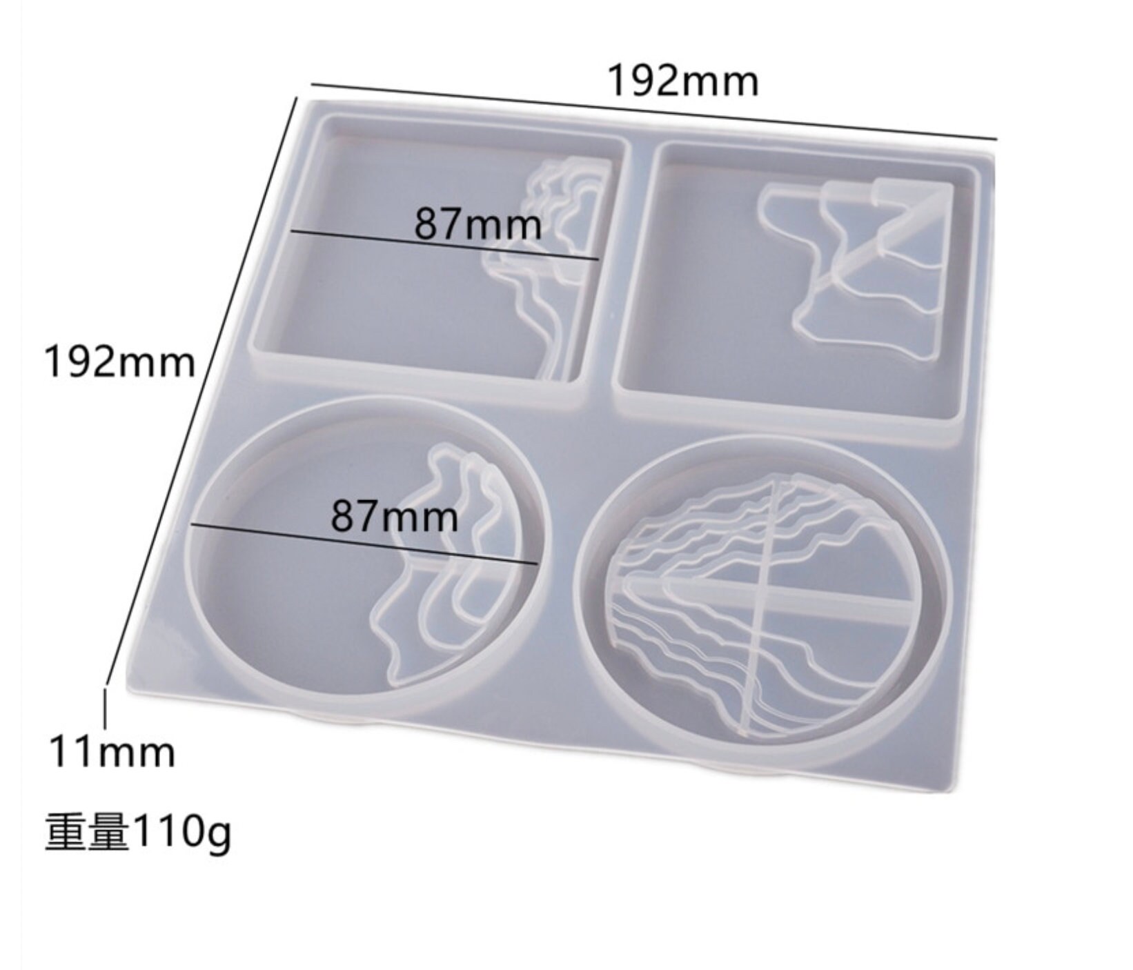 Coaster Tray Silicone Mold Irregular Ocean Coaster Resin Etsy