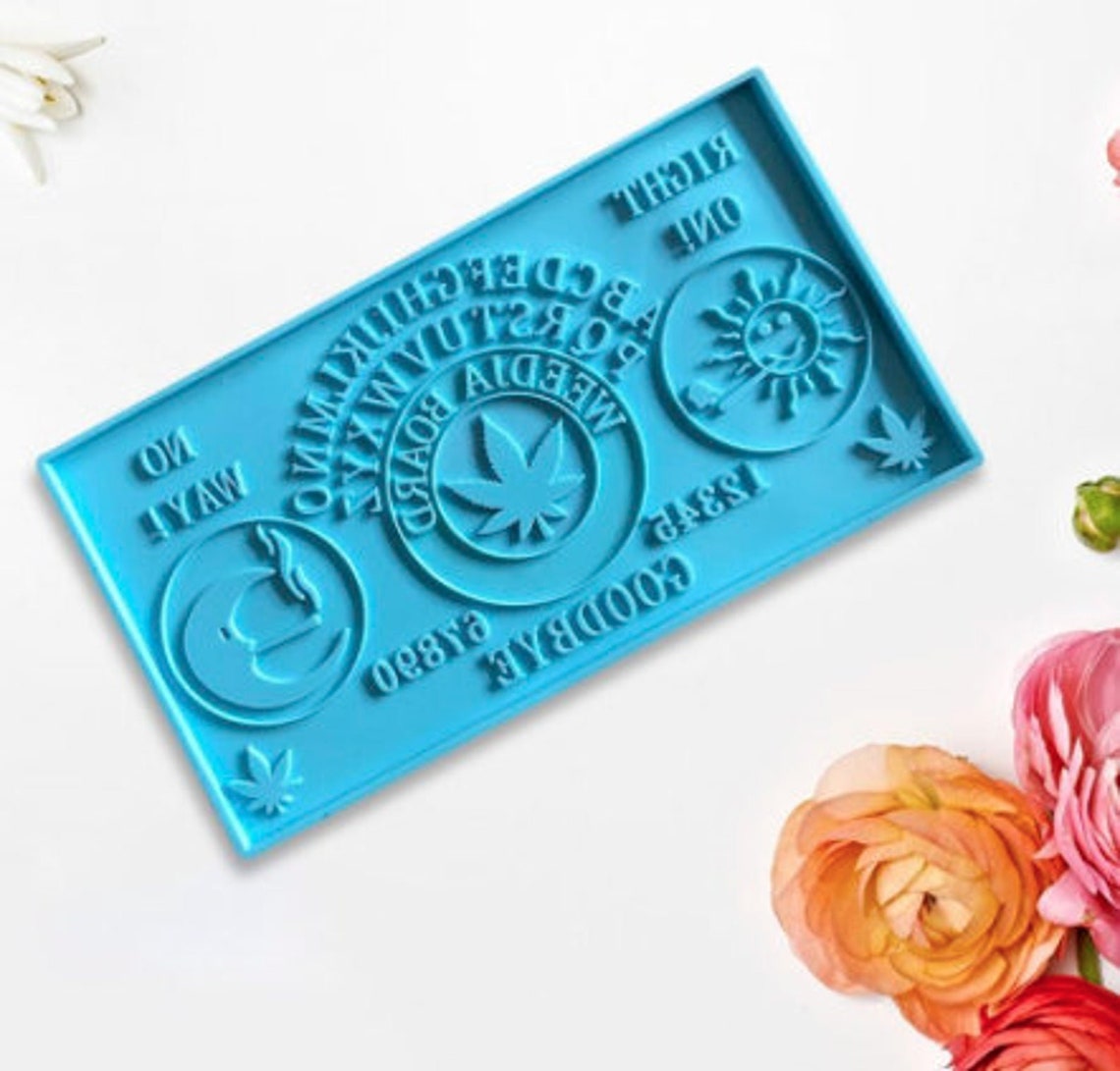 420 Silicone Molds 4 Piece Set Oval Rolling Tray Mold Weeds Etsy