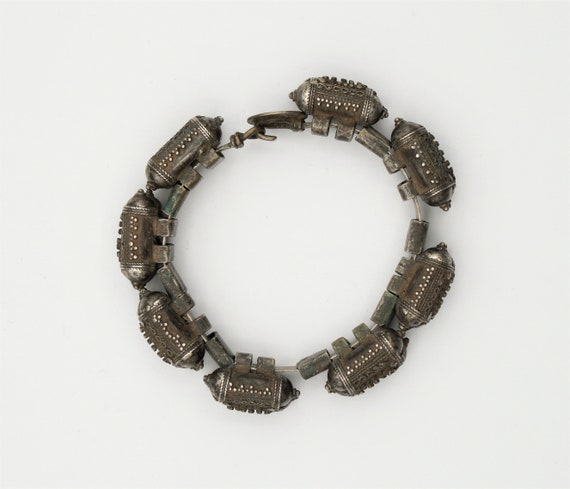 Bangle Bracelet Talisman Silver Antique Sri Lanka… - image 1