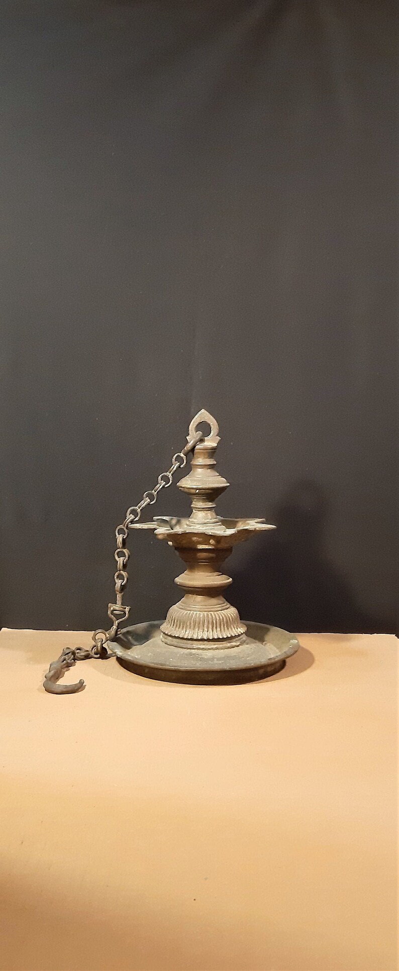 Temple Hanging Oil Lamp Brass Sri Lanka Glenn Erso Etsy