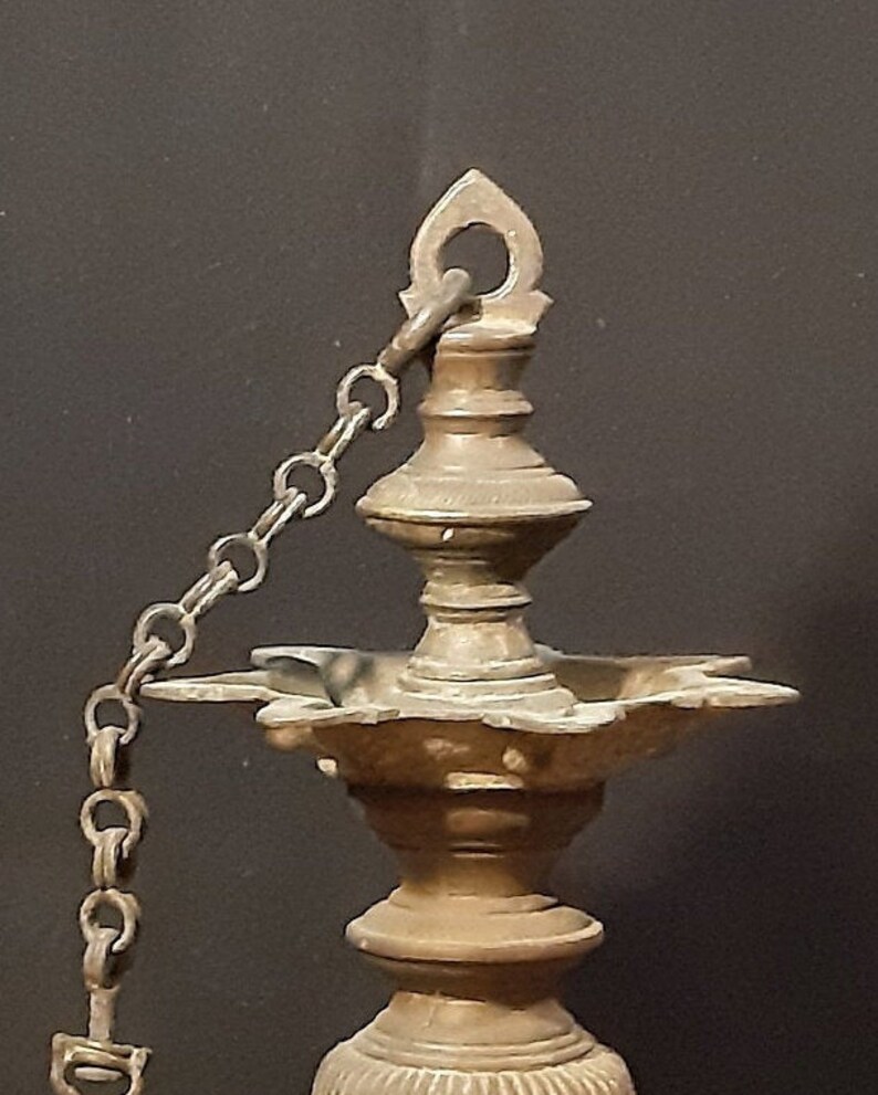 Temple Hanging Oil Lamp Brass Sri Lanka Glenn Erso Etsy