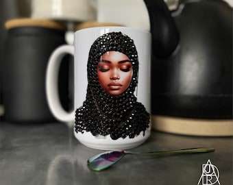 Muslim Mug 15oz, Gift for Her, Islamic Coffee Cup, Bling Mug, Birthday Gift, Hijab Gift, Islamic Gift