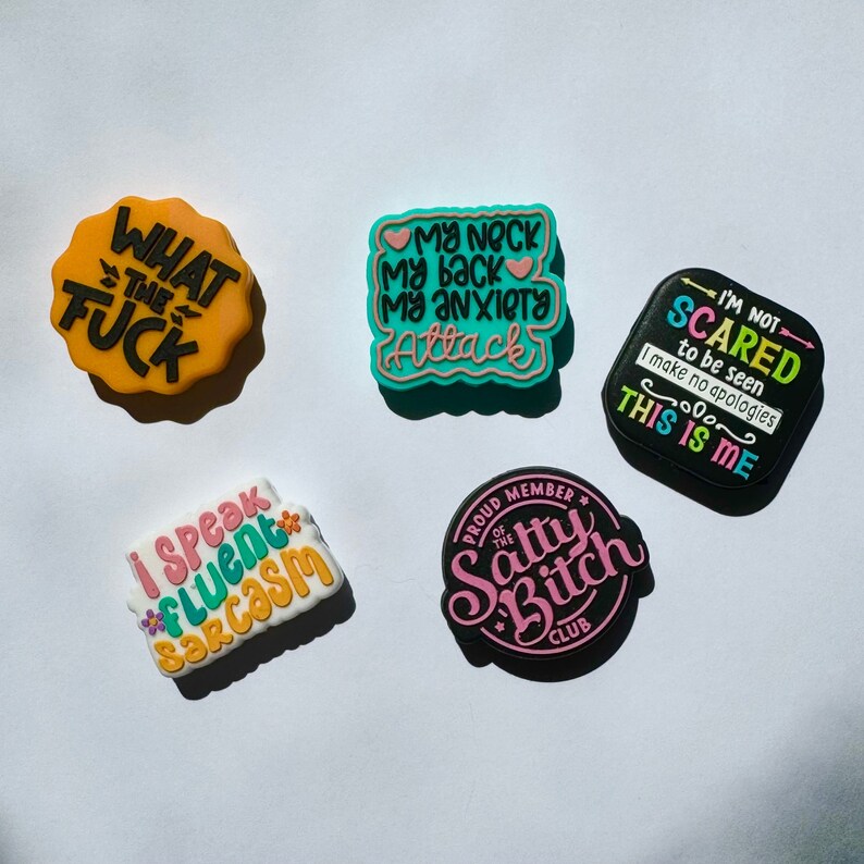 Salty Words Jibbitz Charm Rude Adorn by J Gift Collectable Shoe Clip