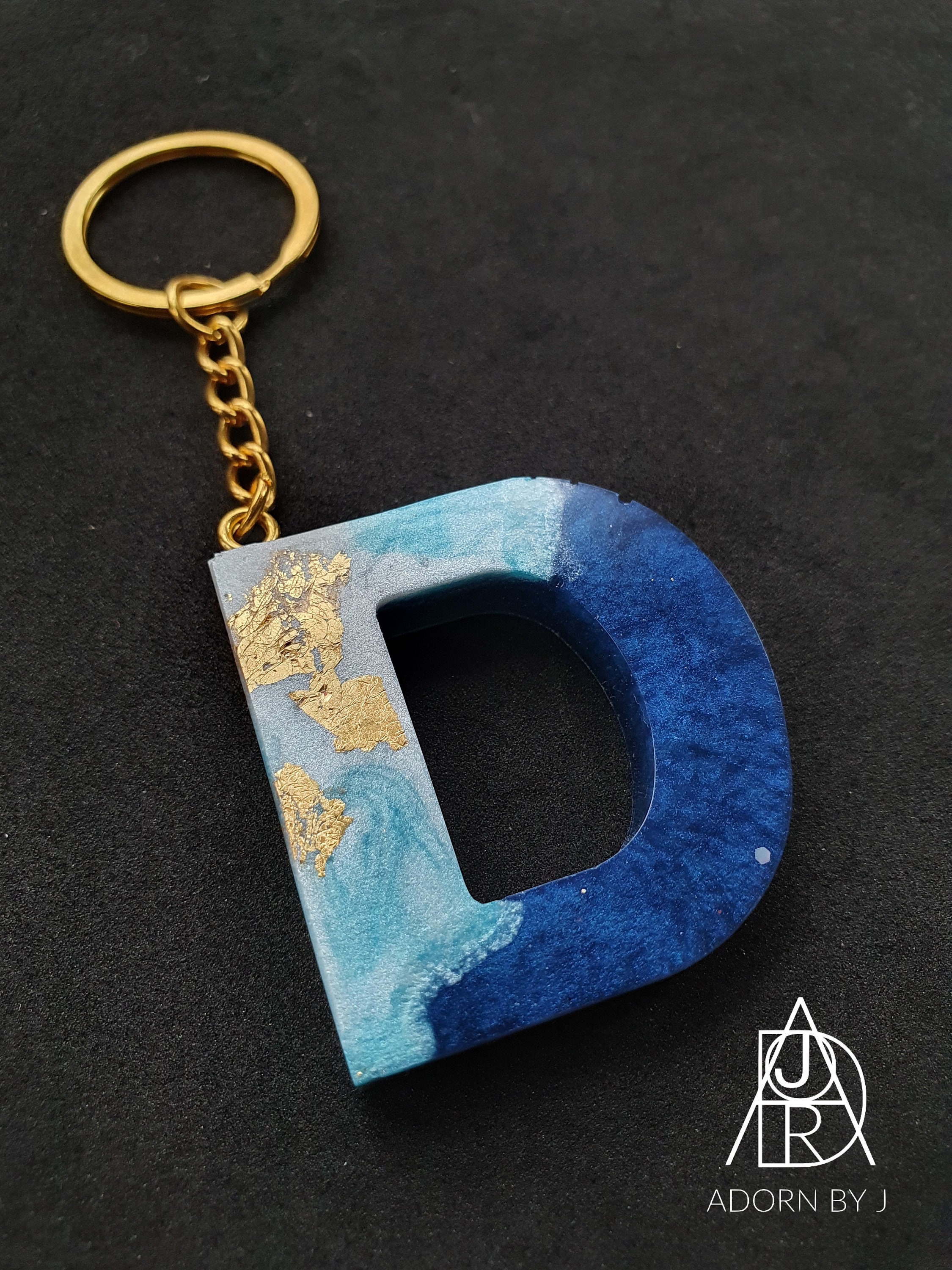 Letter J Keychain- Black - The Personal Print