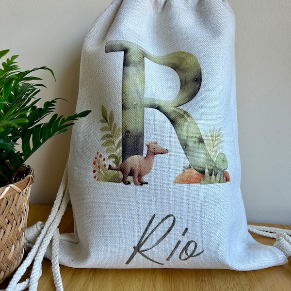 Personalised Initial Drawstring Bag | PE Bag | Personalised Gym Bag, Children's Bag, Initial Bag, Kids School Bag, Swimming Bag, Bag