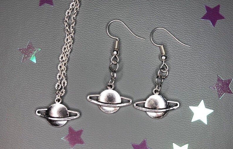 silver earrings Planet necklaces and sets!