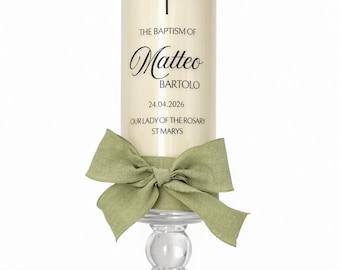 Personalised Baptism Candle | Custom Made to Order
