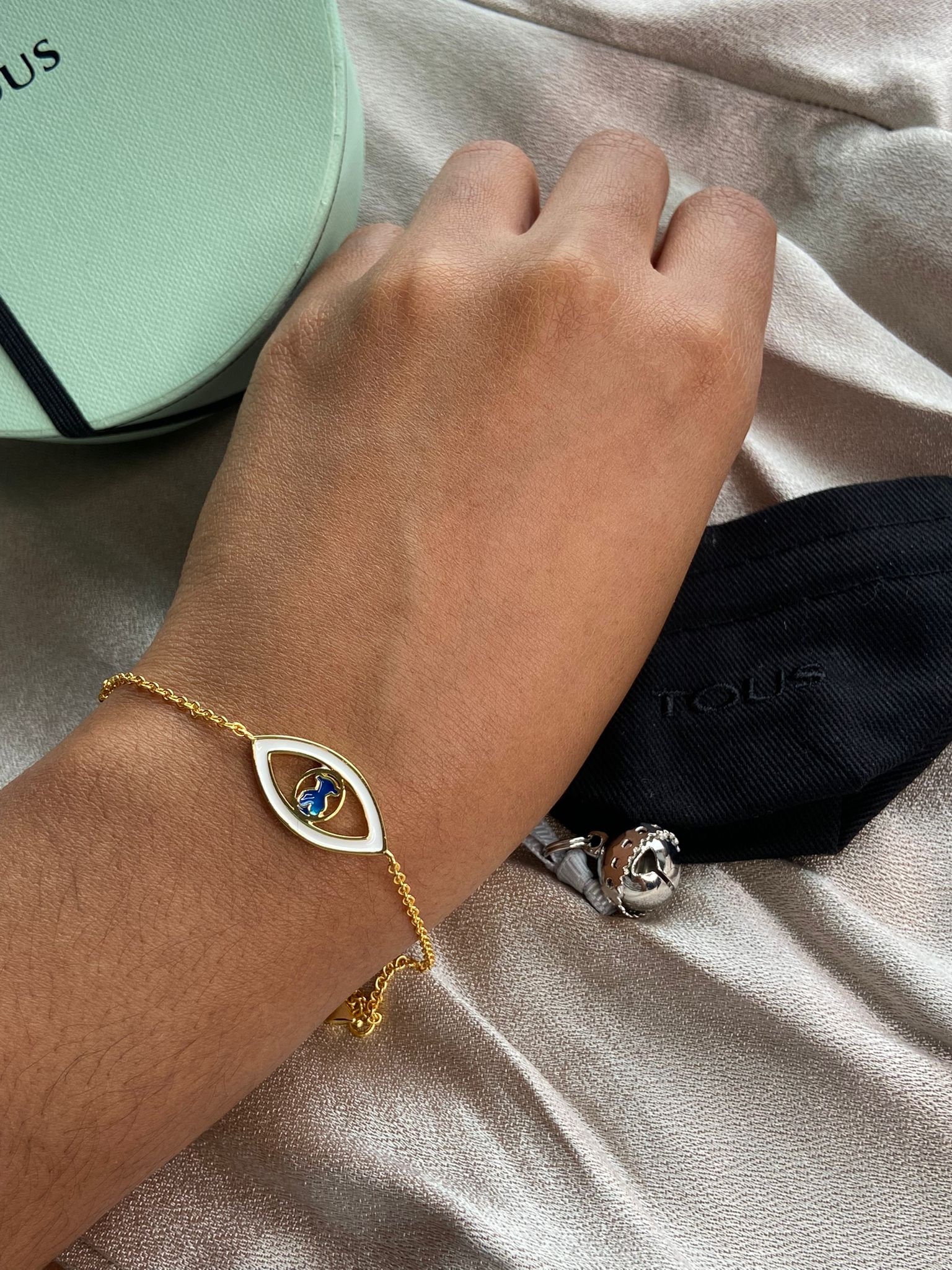 TOUS Good Vibes Bear Eye Bracelet in Silver Vermeil - Etsy