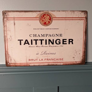 Taittinger champagne metal sign 20x30cm man cave plaque wall art gift A4
