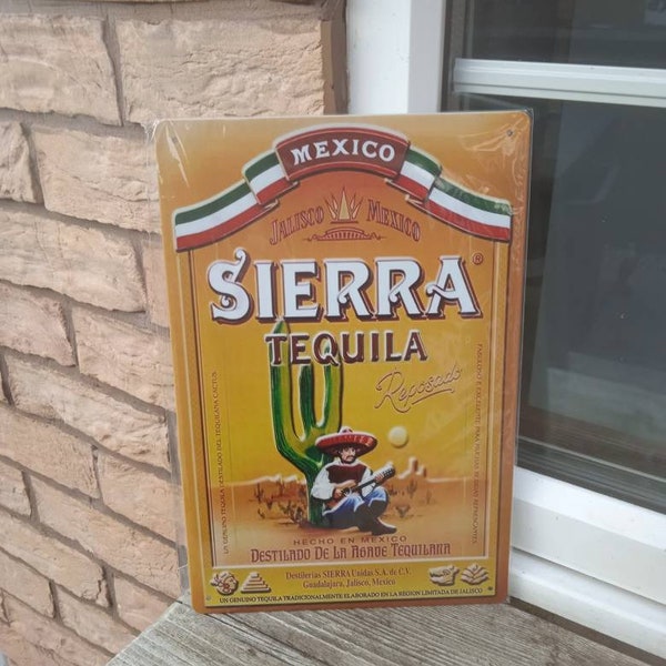 Sierra tequila A4 metal sign 30x20cm gift home bar man cave