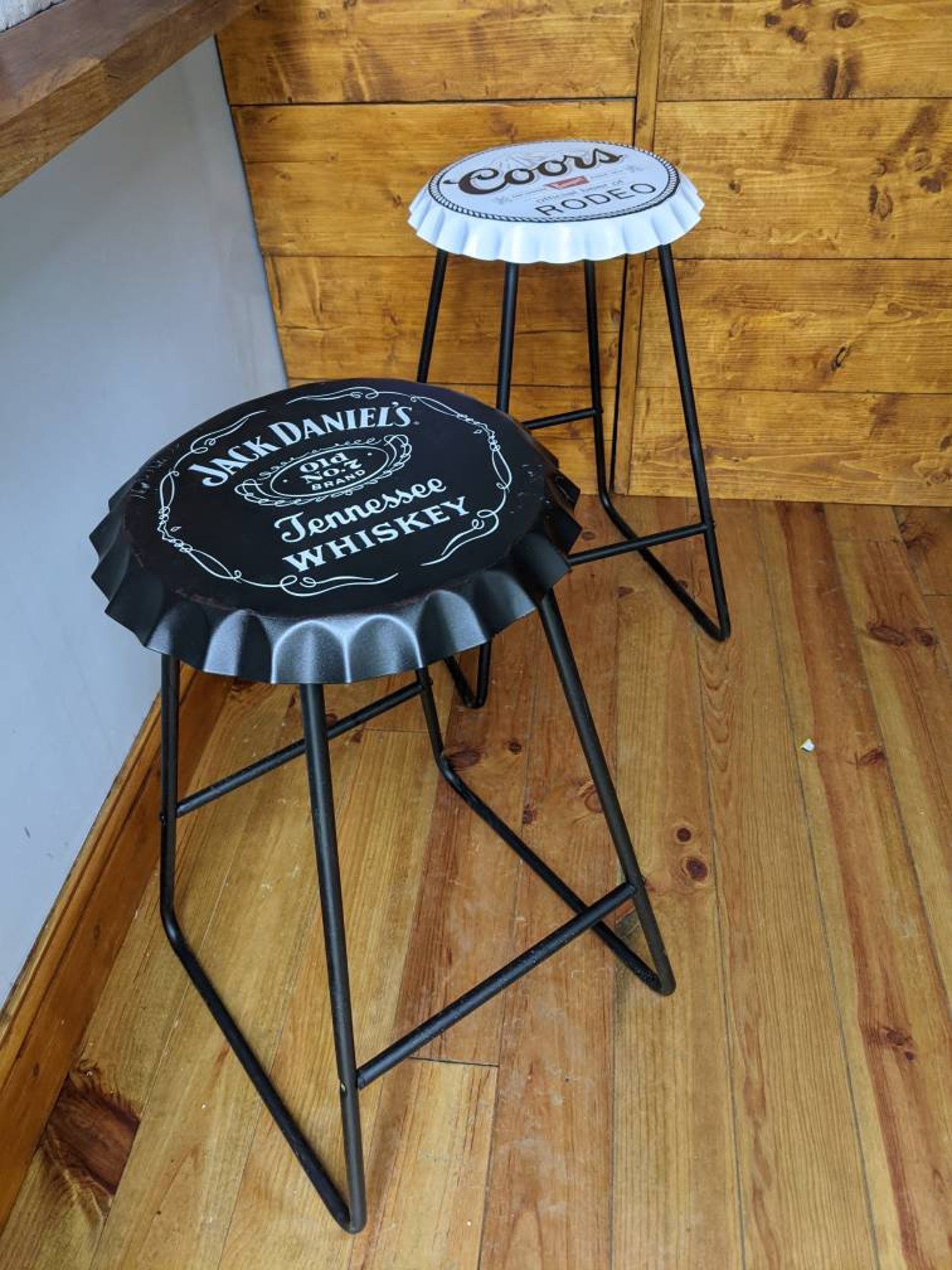Man Cave Bar Stool x1 Home Bar Indoor/Outdoor Bottle Cap Metal Etsy
