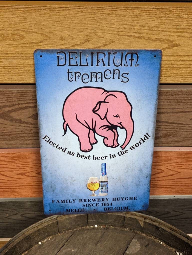 Delirium Tremens Beer Metal Sign 30x20cm Plaque Home BAR Man Cave Gift