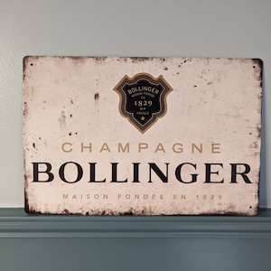 Bollinger champagne A4 metal sign 20x30cm man cave plaque wall art gift image 1