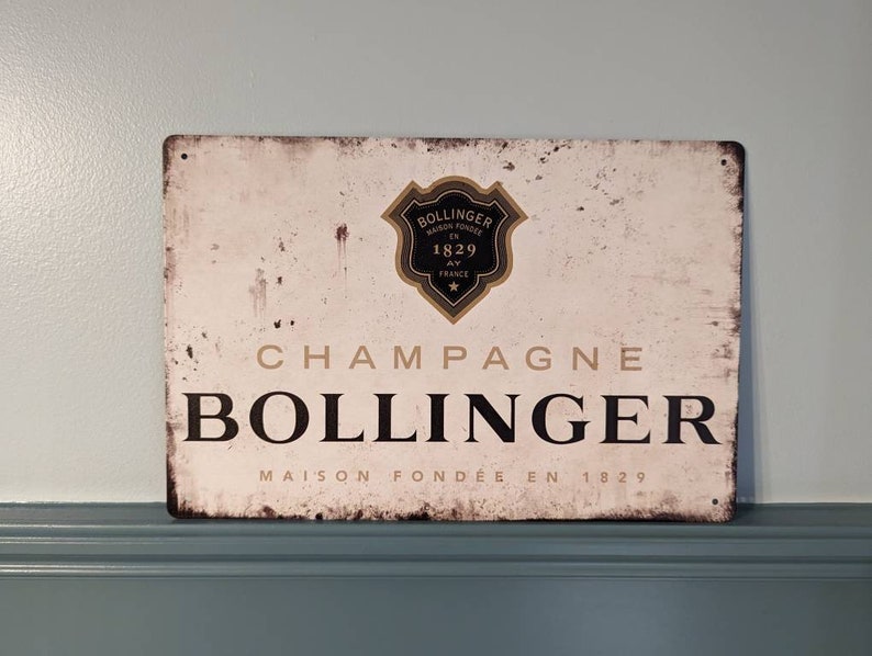 Bollinger champagne A4 metal sign 20x30cm man cave plaque wall art gift image 1