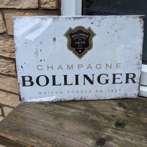 Bollinger champagne A4 metal sign 20x30cm man cave plaque wall art gift image 2