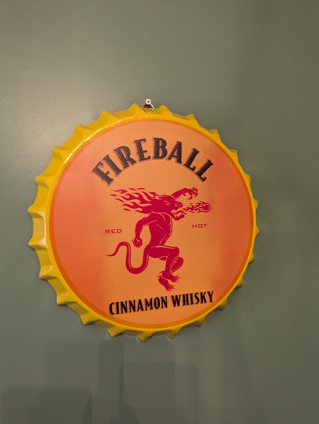 Fireball Whisky Bottle Top Large 35cm Bar Signs Pub Man Cave Wall Sign ...