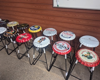 Bar Stool Man cave bar stool home bar bottle top cap Custom design available