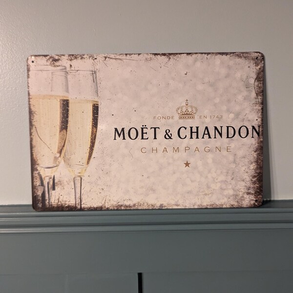 Moet and chandon champagne A4 metal sign 20x30cm man cave plaque wall art gift