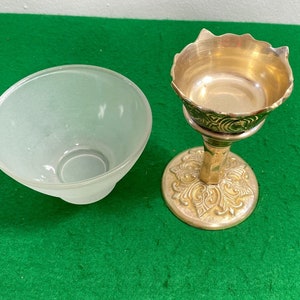 Vintage Brass Vase, Rounded Base Ornate Filigree, Decorative Vases, Butter Lamp Vintage 1970s, Rare Item, Antique Style, Mother&#39;s Day Gift.