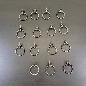 Lot of 3 pcs Metal Rounded Pull Vintage Cabinet Drawer Dresser Door Pulls Knob, Decorative Rings For Hanging Pictures, Mirrors and Plaques.