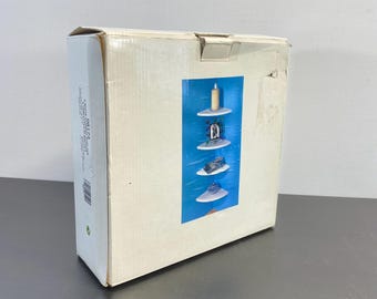 Vita hörnhyllor i plast - Set med 4 flytande vägghyllor