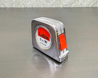 Vintage Lufkin Ultralok chrome-plated tape measure, 10 FT Chrome Clad Y35CME Pocket Tape Measure, 5-meter (16-foot) capacity.