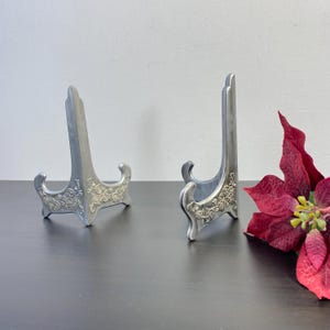 Chevalet de présentation en plastique, chevalets de table pliables, supports pour photos décoratifs, couleur argentée, support pour photos vintage, décoration pour assiettes sécurisées.