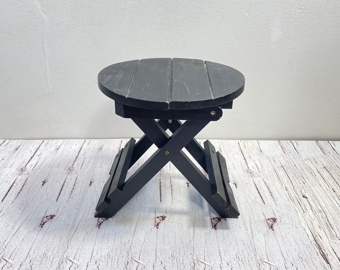 Vintage Round Folding Coffee Table Indoor or Outdoor Wooden Etsy