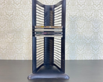 Wavy Chrome Wire Post Modern CD Tower 1990s Y2k Vintage, Very Tall