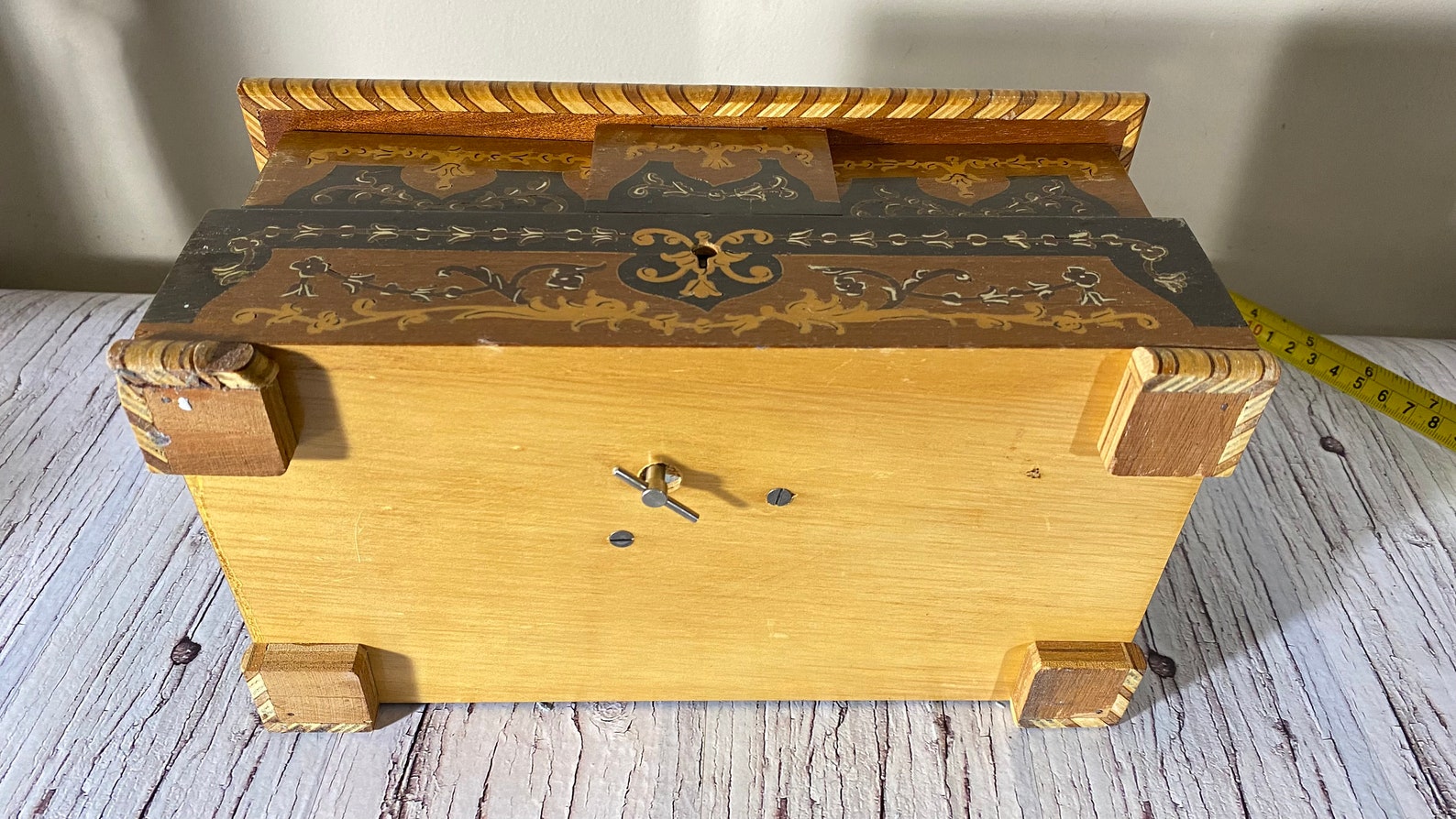 Caja rectangular de música de madera patrón de diseño floral | Etsy
