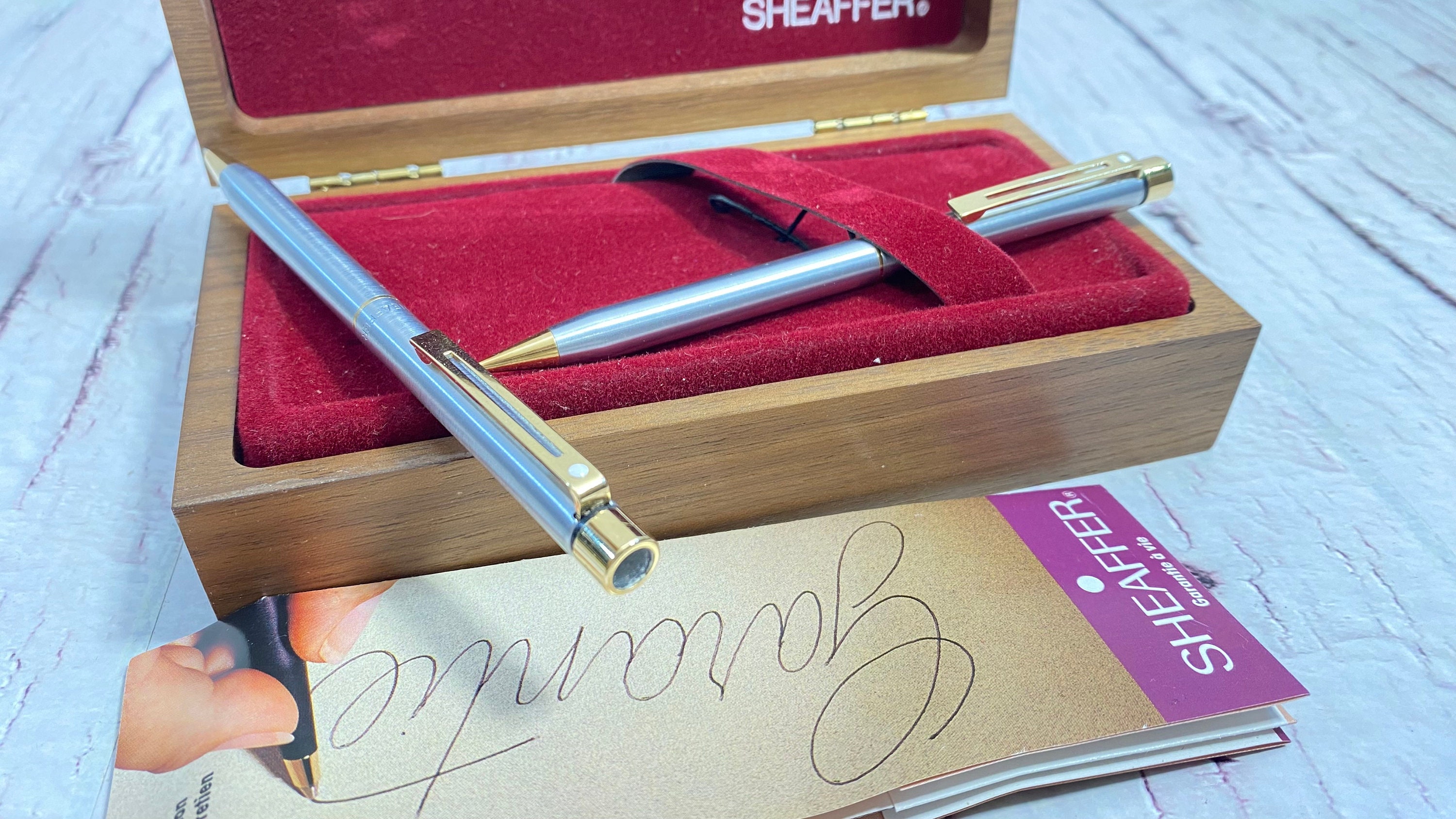 ヴィンテージ SHEAFFER ボールペン＆鉛筆セット、メタルペン、アメリカ