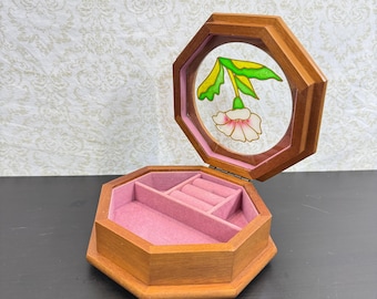 Vintage Gunther Mele Jewelry Box, 1970s Wooden Octagonal Keepsake