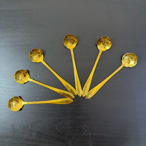 Yeruvce Lot De 40 Cuillères à Café Dorées En Acier Inoxydable - En