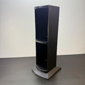 Vintage 90&#39;s Black Plastic CD&#39;s Tour Rack, Compact Disc, CD Case Storage Holder, Plastic Free Standing Organizer, Media Shelf, Gift.