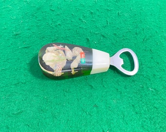 Apribottiglie vintage souvenir del Portogallo, arte con conchiglie