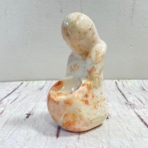 Vintage Alabaster Or Onyx Figure, Jewelry Holder, Decorative Sculpture, Egg Stand, Handcrafted Stone Art Piece, Home Decor, Collectibles