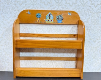 Rustic Spice Rack - Vintage Curio Shelf - Classic Wood Spice Shelf - Wall Mounted Display - Rustic Farmhouse Decor - Nursery Decor