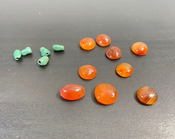 Antique Handmade Aqeeq Agate Gemstone Set, Jewelry Making