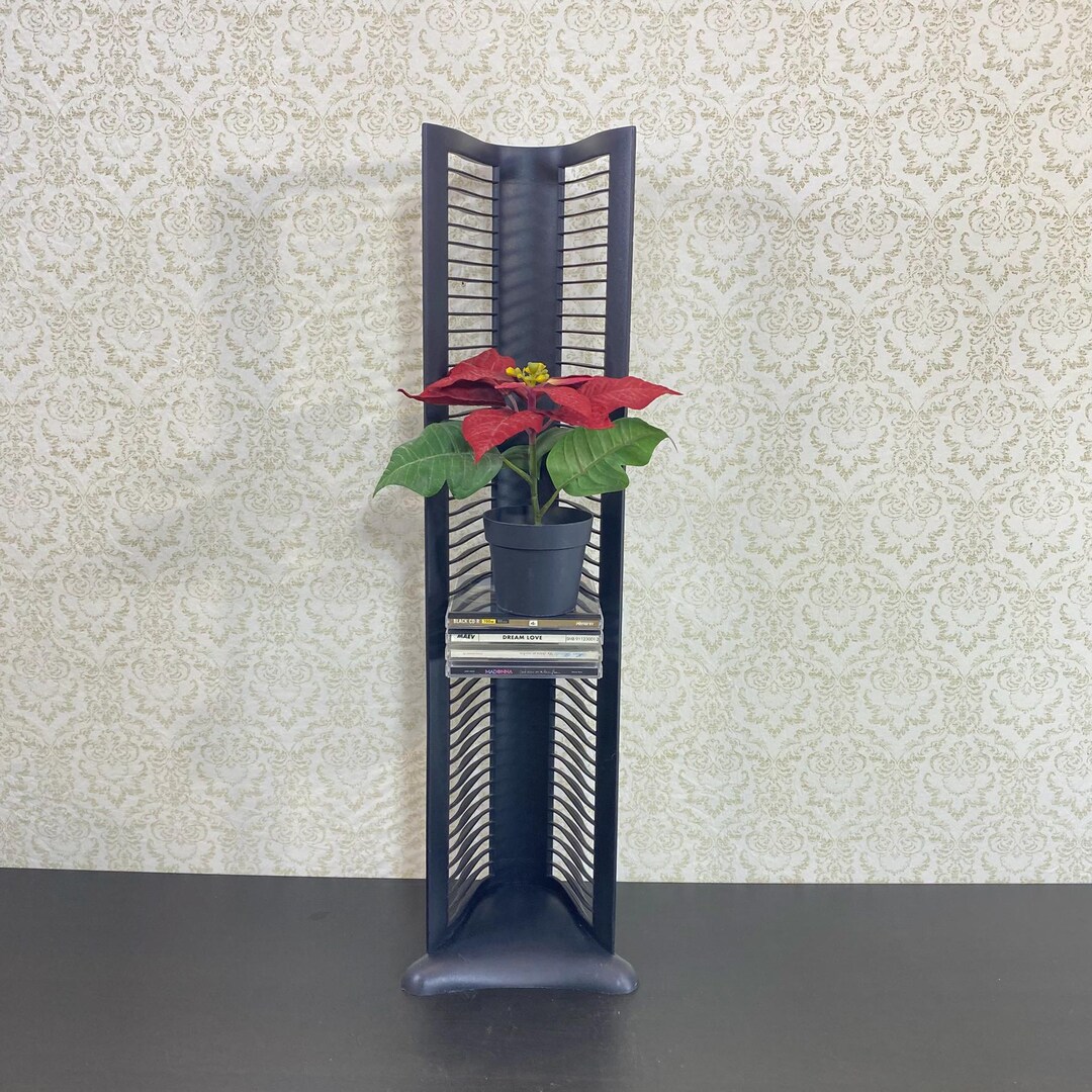 Tenex Rack Mount Vintage Tenex Mediaworx Display Stand, CD Tower 48 Black Desktop, Funky ...