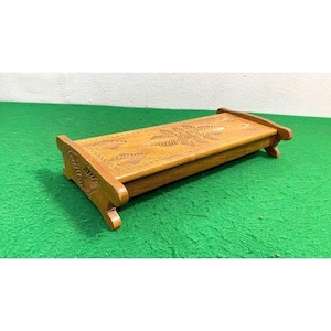 Boîte à tampons en bois, couvercle traditionnel complexe, 3 sections, cadeau pour une nouvelle maison, bibelot pour bijoux sculptés, bureau et rangement de bureau, style ancien.