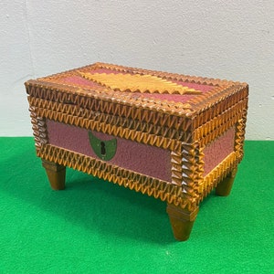 boîte à bijoux souvenir vintage, récipient en bois au trésor, boîte à bijoux souvenir, style antique, cadeau pour elle, couleur marron, boîte à couture