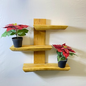 Handmade Wooden Shelf, Wall Hanging, 3 Tiers, Curio Display Shelf, Knick Knacks, Curiosities Miniature, Entryway Decor.