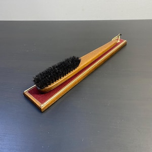 Wooden Wall Hanging Clothes Brush Hipster, Mid Century Wood Clothes Brushes, Vintage Polishing Shoe Shine Quality, Brown Wall Mounted Gift.