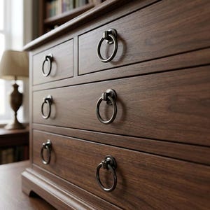 Lot of 3 pcs Metal Rounded Pull Vintage Cabinet Drawer Dresser Door Pulls Knob, Decorative Rings For Hanging Pictures, Mirrors and Plaques.