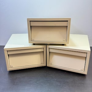 Organizador de archivos de catálogo OXFORD de metal, juego de uno, archivador industrial, estante para cartas, clasificación de correo beige
