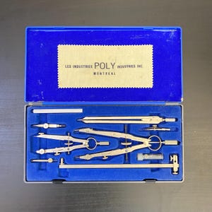 Vintage POLY GERMANY Prep Drafting Set, Canada Professional Set, Vintage Technical Drawing Set, Engineering Drafting Tools, Original Box.