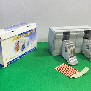 CD Rom Storage System Organizers, Full Serial Holder, Holds 60 Cassette, Vintage Gift, Office Supplies, Gray Color, Home Decor, Nice Gift.