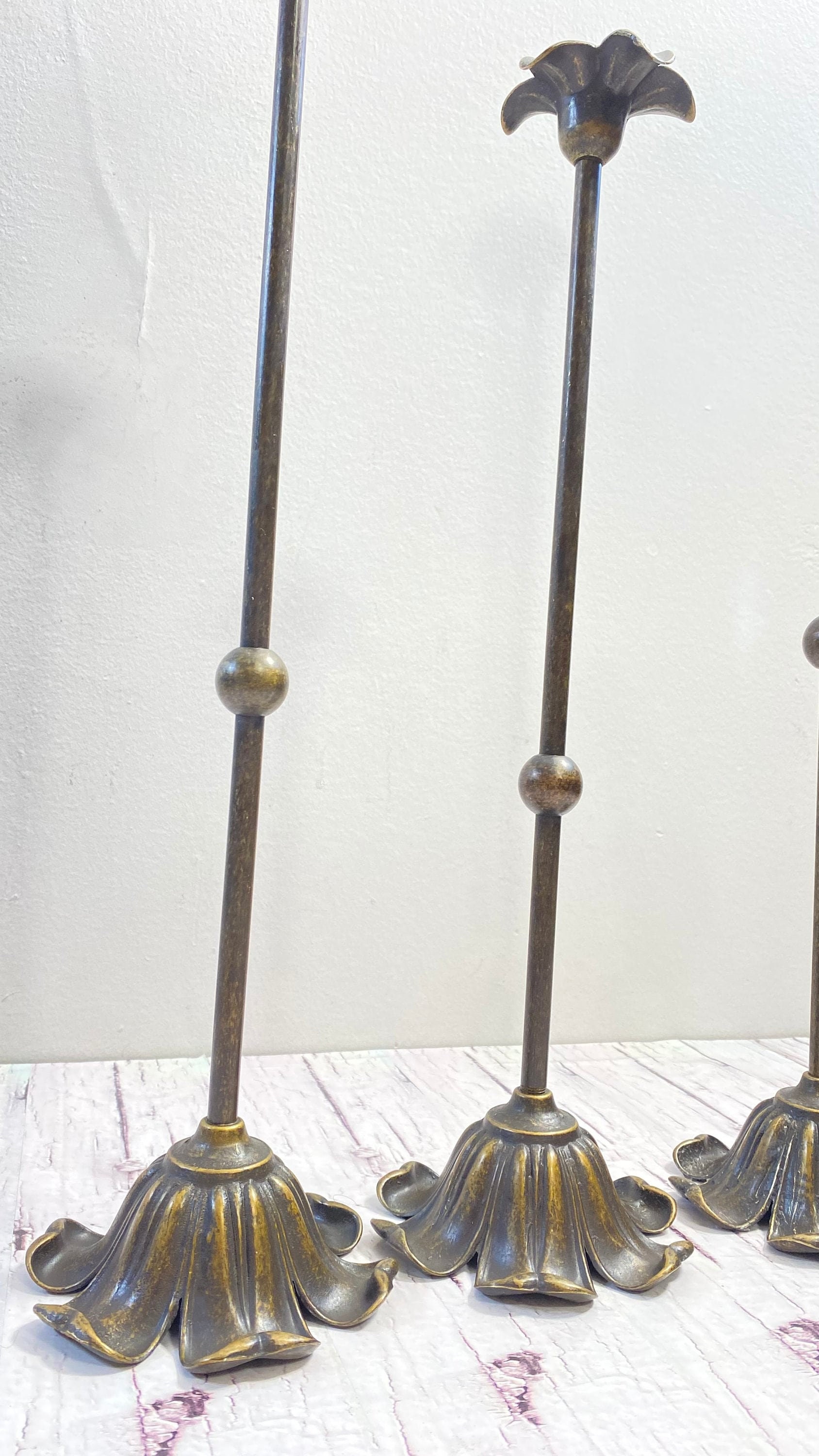 Vintage Italian Brass Candlesticks, Set of 3 Taper Candle Holders - Etsy