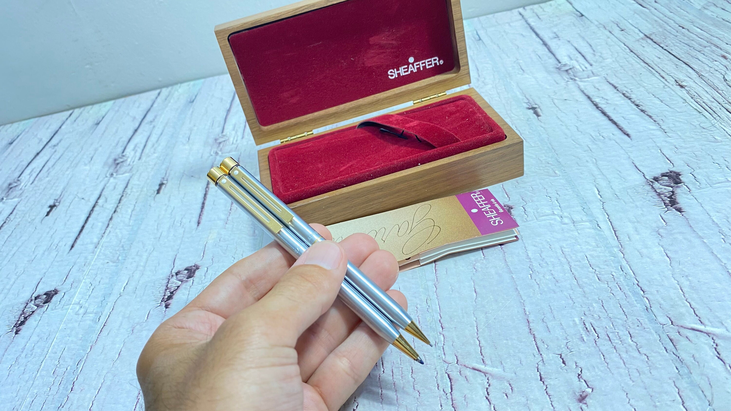 ヴィンテージ SHEAFFER ボールペン＆鉛筆セット、メタルペン、アメリカ 